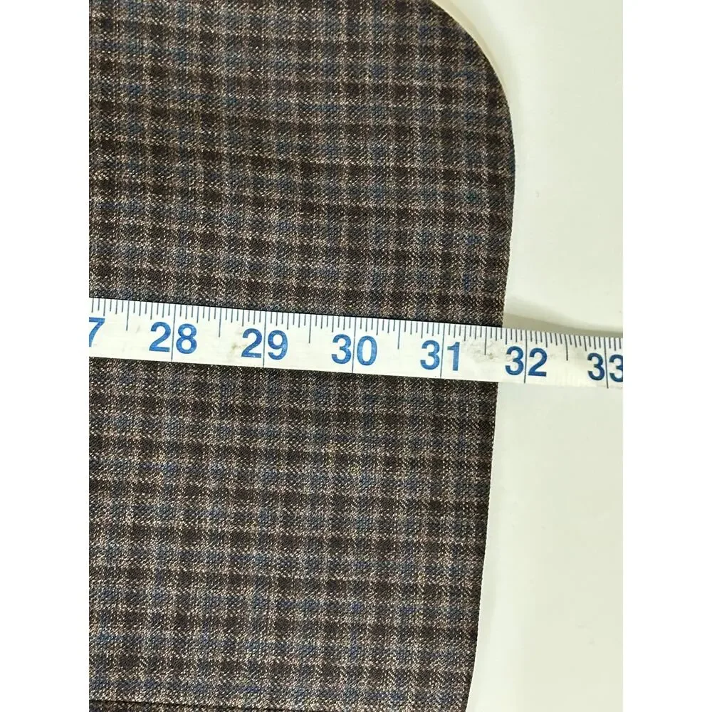 Ralph by Ralph Lauren Blazer Jacket Mens 42R Slim Fit Brown Blue Check Lined
